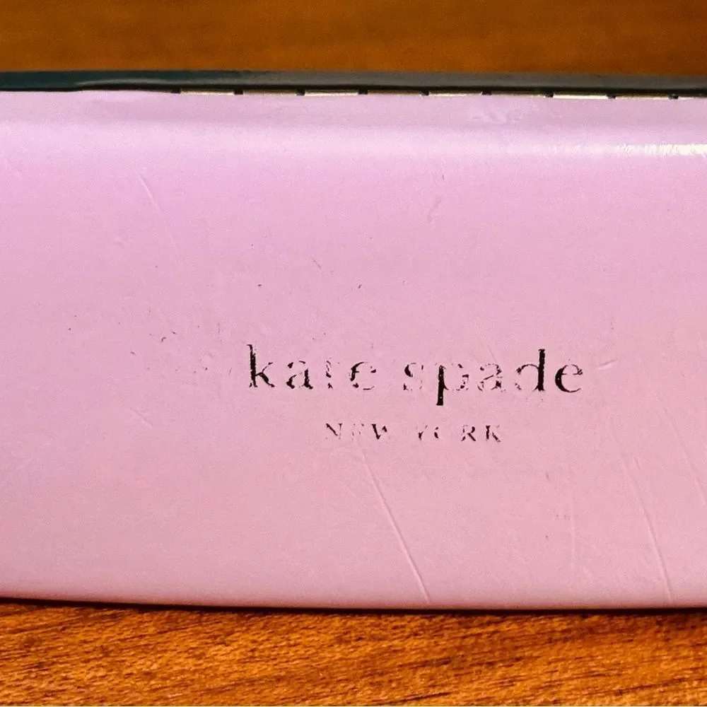 Kate Spade New York Had Eyeglass Sunglass Case Pink & Green with Felt Lining